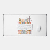 イエスフラネルスパンプキンスセーター恵み デスクマット (キーボード&マウス)