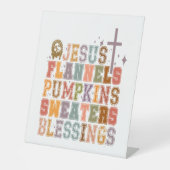 イエスフラネルスパンプキンスセーター恵み 台座サイン (正面)