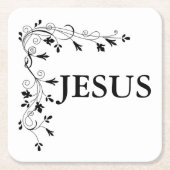 イエスフローラコー縁どナー スクエアペーパーコースター (正面)