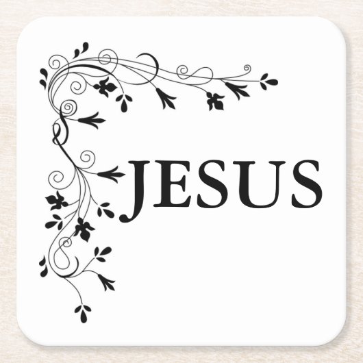 イエスフローラコー縁どナー スクエアペーパーコースター (正面)