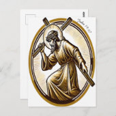 イエスホールディング金ゴールドクロス ポストカード (正面/裏面)