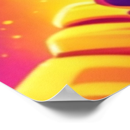 イエスポートレートインネオンはっきりしたスタイル ポスター (角)