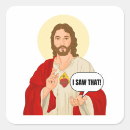 イエスポートレートステッカー – 私はその宗教的な贈り物を見た スクエアシール