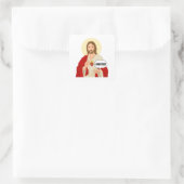 イエスポートレートステッカー – 私はその宗教的な贈り物を見た スクエアシール (バッグ)