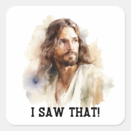 イエスポートレートステッカー – 私はその宗教的な贈り物を見た スクエアシール