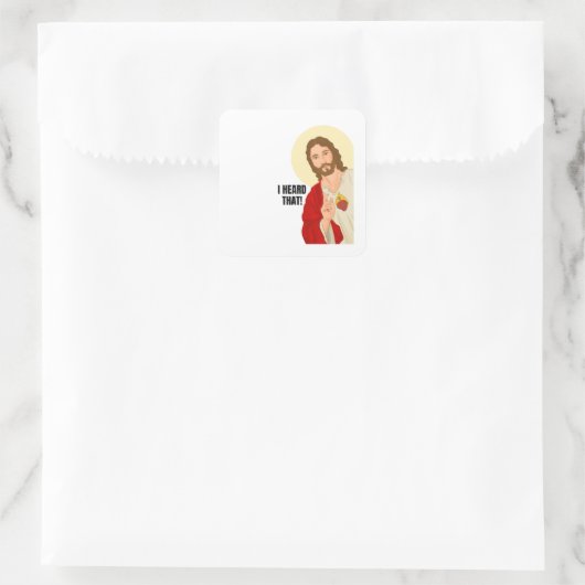 イエスポートレート – 私はそれを聞いた。宗教的ギフト スクエアシール (バッグ)