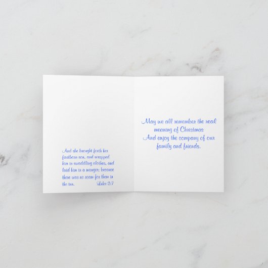 イエスメアリーとヨセフのステンドグラスのホリデーカード シーズンカード (内部)