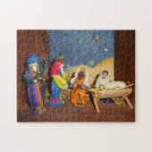 イエスメリースリーキングスクリスマス出生 ジグソーパズル (横)