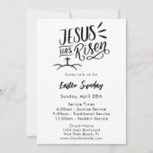 イエスモダンは教会の復活祭の日曜日に復活した 招待状 (正面)