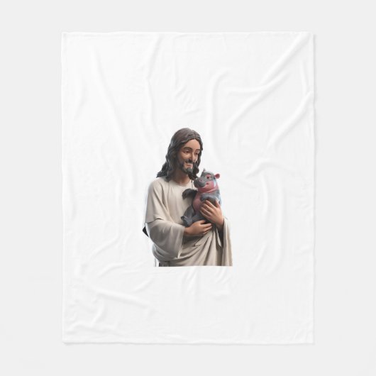 イエスモーの穏やかな水槽の中のヒッポのトウ小平氏 フリースブランケット (正面)