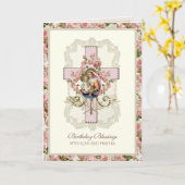 イエスヴァージンメアリーフローラバラ宗教的カード カード (黄色い花)