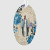 イエスヴァージンメリー宗教的ヴィンテージフローラレース オーナメント (正面)