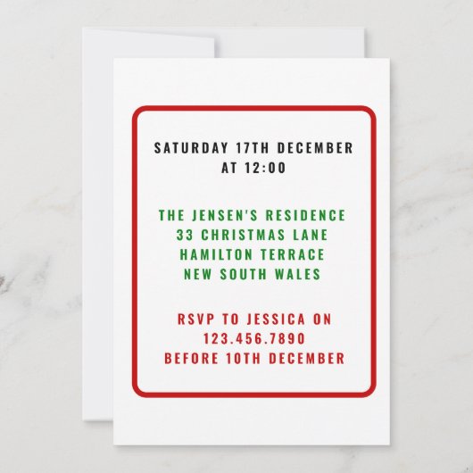 イエス信じの家 招待状 (裏面)