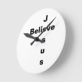 イエス信じ ラウンド壁時計 (傾斜)