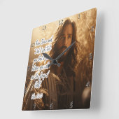 イエス信じ:、栄光、神の約束 スクエア壁時計 (傾斜)