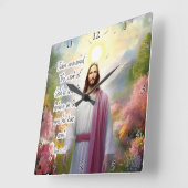 イエス信じ:神の遣わされた方 スクエア壁時計 (傾斜)