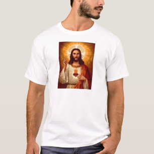 イエス像の美しい宗教的聖なるハート Tシャツ