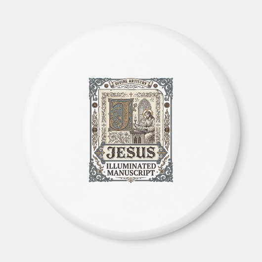 イエス写本 イエス キリスト教 信仰 ヴィンテージ マグネット (正面)