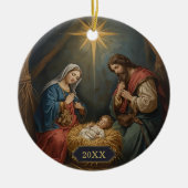 イエス出生宗教クリスマスオーナメント セラミックオーナメント (正面)