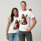 イエス勝利のヤシの木 ビンテージ風彫刻Tシャツ 2 Tシャツ (ユニセックス)
