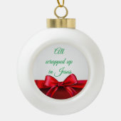 イエス包まれた様の陶製ボールクリスマスか セラミックボールオーナメント (正面)