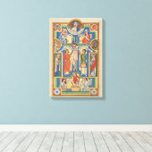 イエス十字中世のイルミネーション キャンバスプリント (インサイチュ (ウッドフロア))