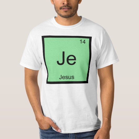 イエス名化学元素周期表 Tシャツ (正面)