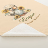 イエス大切ベビー名パーソナライズされたダックへ シェルパブランケット (3/4)