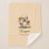イエス大切ベビー名パーソナライズされたダックへ シェルパブランケット (正面)