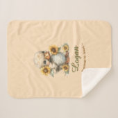 イエス大切ベビー名パーソナライズされたダックへ シェルパブランケット (正面(横))