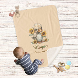 イエス大切ベビー名パーソナライズされたダックへ シェルパブランケット