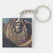 イエス威厳のあるの像：主は私の岩である キーホルダー (裏面)