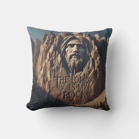 イエス威厳のあるの像：主は私の岩である クッション (正面)