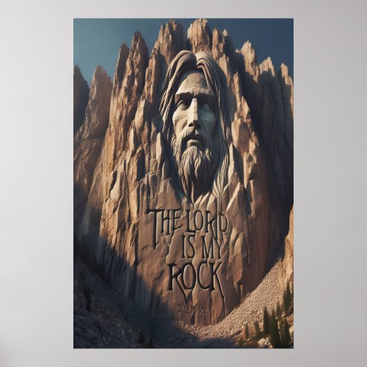 イエス威厳のあるの像：主は私の岩である ポスター (正面)