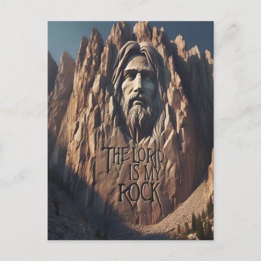 イエス威厳のあるの像:主は私の岩である ポストカード (正面)