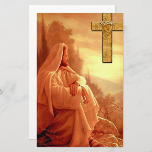 イエス定置宗教カトリックのチラシ 便箋 (正面/裏面)