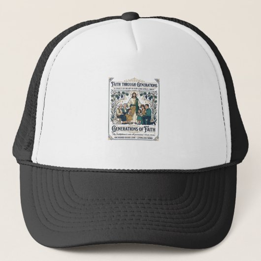 イエス家系図Tシャツ信仰ベースデザイン キャップ (正面)