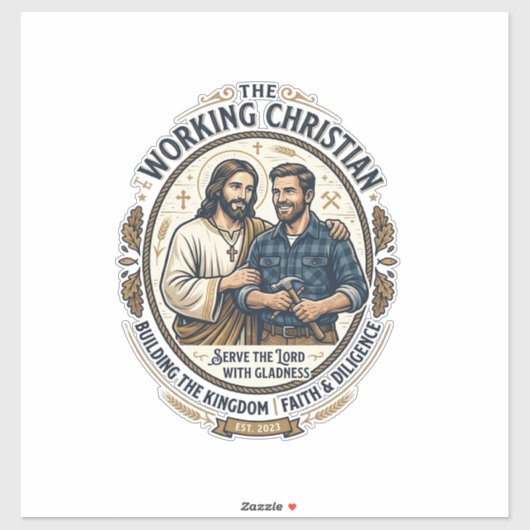 イエス建設業Tシャツキリスト教グラフィック シール (シート)