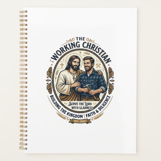 イエス建設業Tシャツキリスト教グラフィック プランナー手帳 (正面)