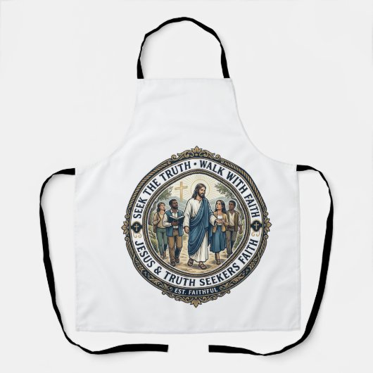 イエス弁証学神学オタクTシャツ信仰ベース エプロン (正面)