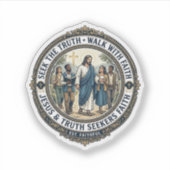 イエス弁証学神学オタクTシャツ信仰ベース シール (正面)