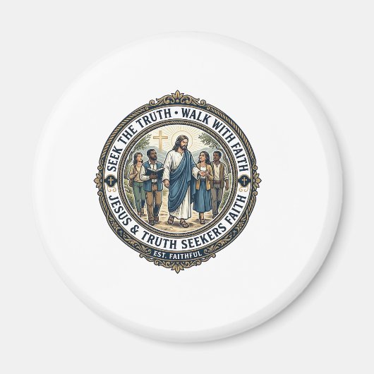 イエス弁証学神学オタクTシャツ信仰ベース マグネット (正面)