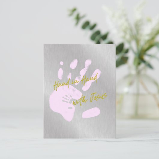 イエス感動的様と手に入れたキリスト教徒 ポストカード (スタンド正面)