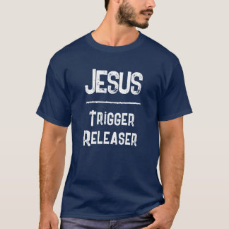 イエス感情的治癒QRコードクリスチャンネイビー Tシャツ