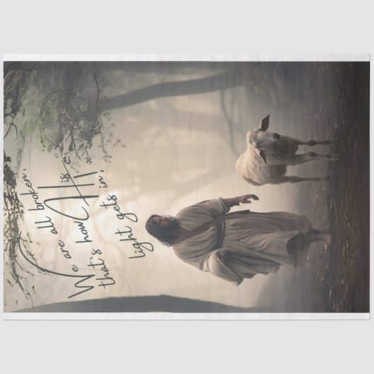 イエス我々はすべて壊れたデコパージュティッシュペーパー 薄葉紙 (正面)