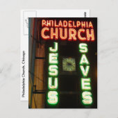 イエス救ヴィンテージネオン看板ポストカード ポストカード (正面/裏面)