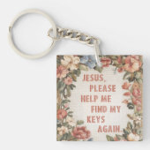 イエス救済よまた私の鍵を見つけおもしろいて キーホルダー (正面)