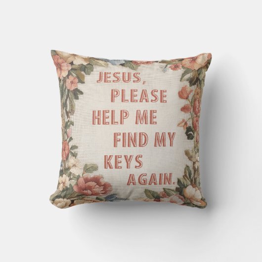 イエス救済よまた私の鍵を見つけおもしろいて クッション (正面)