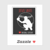 イエス救野球捕手のおもしろいスポーツ愛好家 シール (シート)