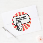 イエス救、パス、スコア ラウンドシール (封筒)